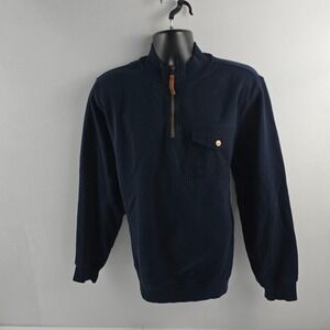 Frye & Co.‎ XLT Quarter Zip Pullover Navy Blue Cotton Blend 4211 XLT Tall